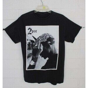 2pac Tupac Shakur Middle Finger Graphic T-shirt Unisex Medium Rap Music